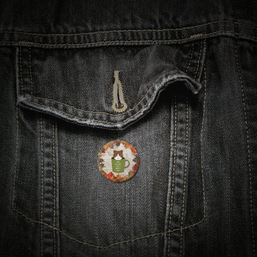 Fall Break Cat Button