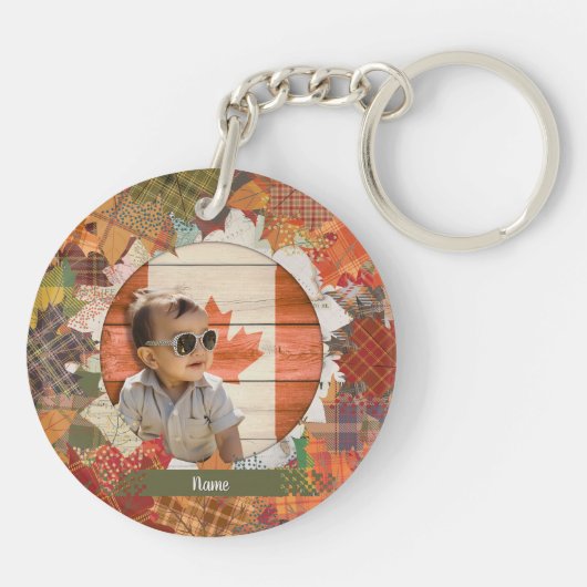 Fall Break Cat Circle Schlüsselanhänger (Rückseite)