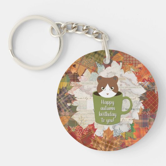Fall Break Cat Circle Schlüsselanhänger (Vorderseite)