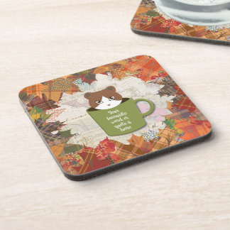 Fall Break Cat Cork Getränkeuntersetzer