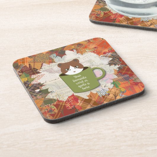 Fall Break Cat Cork Getränkeuntersetzer (Linke Seite)