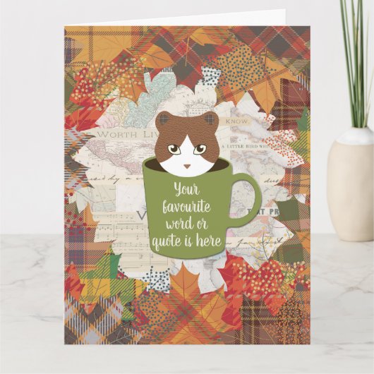 Fall Break Cat Falten dank Karte (Vorderseite)