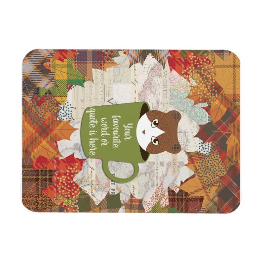 Fall Break Cat Flexible Foto Magnet (Horizontal)