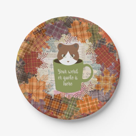 Fall Break Cat Pappteller (Vorderseite)