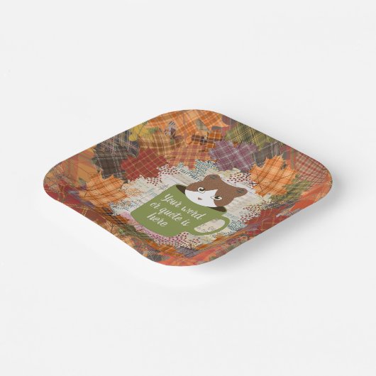 Fall Break Cat Pappteller (Gewinkelt)