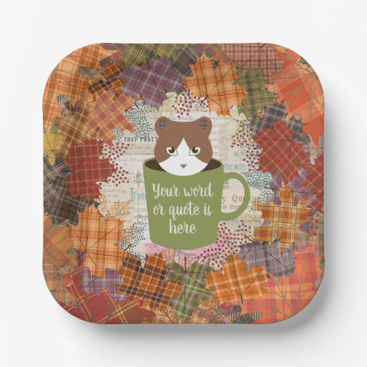 Fall Break Cat Pappteller (Vorderseite)