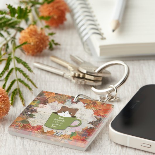 Fall Break Cat Schlüsselanhänger (Vorderseite rechts)