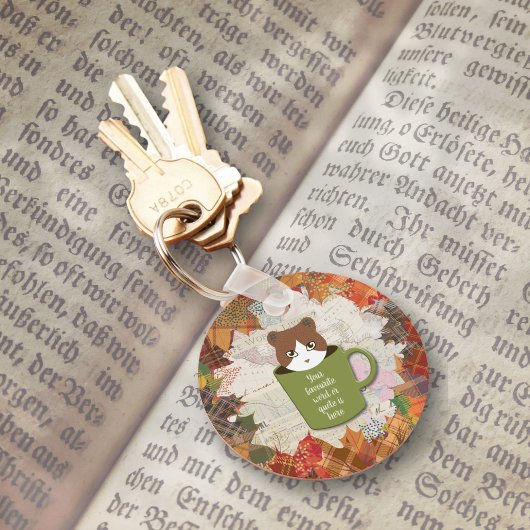 Fall Break Cat Schlüsselanhänger