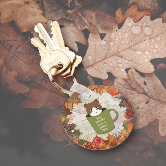 Fall Break Cat Schlüsselanhänger