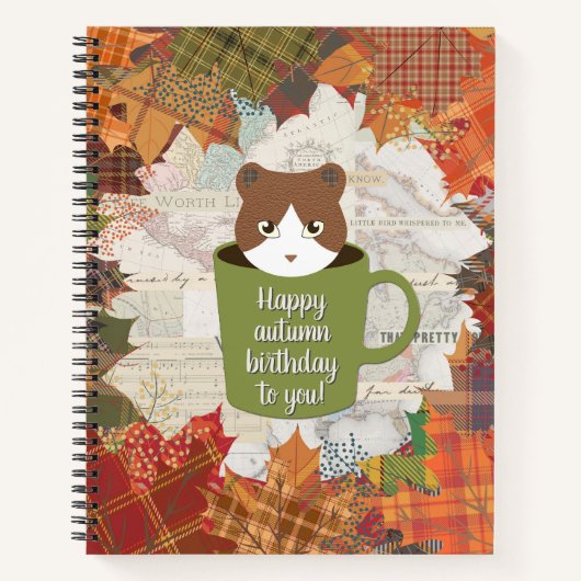 Fall Break Cat Spinal Notizblock (Vorderseite)