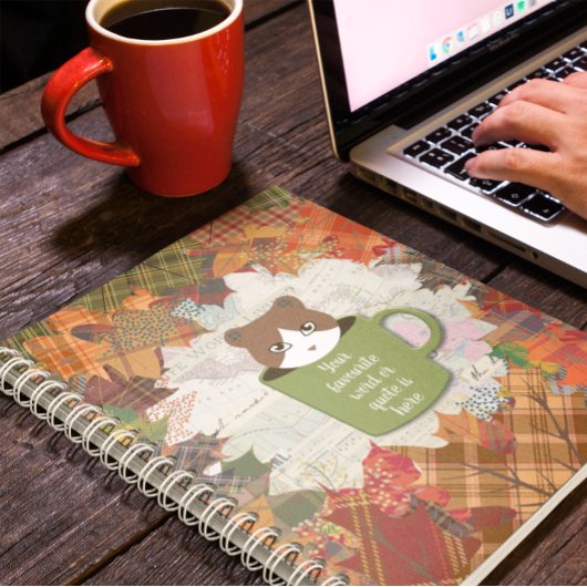 Fall Break Cat Spiral Foto Notebook Notizblock