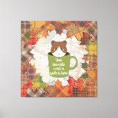 Fall Break Cat Stretched Canvas Print Leinwanddruck (Vorderseite)