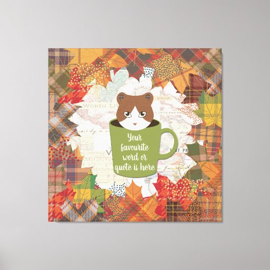 Fall Break Cat Stretched Canvas Print Leinwanddruck (Vorderseite)