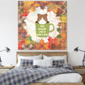 Fall Break Cat Stretched Canvas Print Leinwanddruck (Insitu (Schlafzimmer))