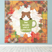 Fall Break Cat Stretched Canvas Print Leinwanddruck (Insitu (Holzboden))