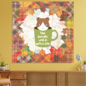 Fall Break Cat Stretched Canvas Print Leinwanddruck (Insitu (Wohnzimmer))