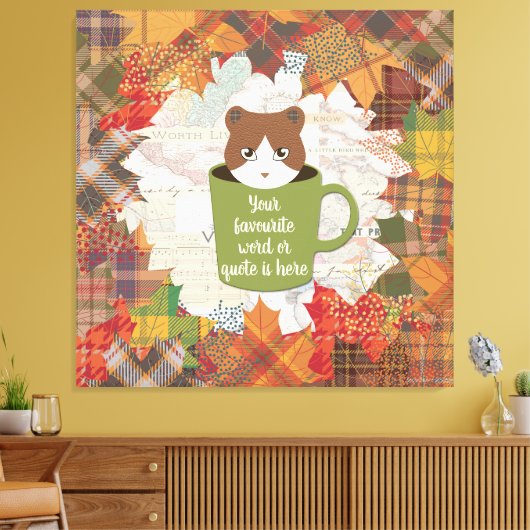 Fall Break Cat Stretched Canvas Print Leinwanddruck (Insitu (Wohnzimmer))