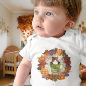 Fall Break Cat Wreath Baby Strampler