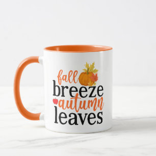 Fall Breeze Autumn verlassen Wordart Tasse