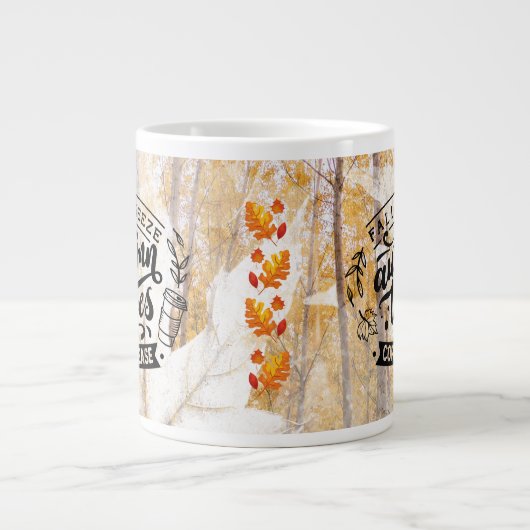 Fall Breeze Herbst Blätter Kaffee Bitte Jumbo-Tasse (Vorderseite)