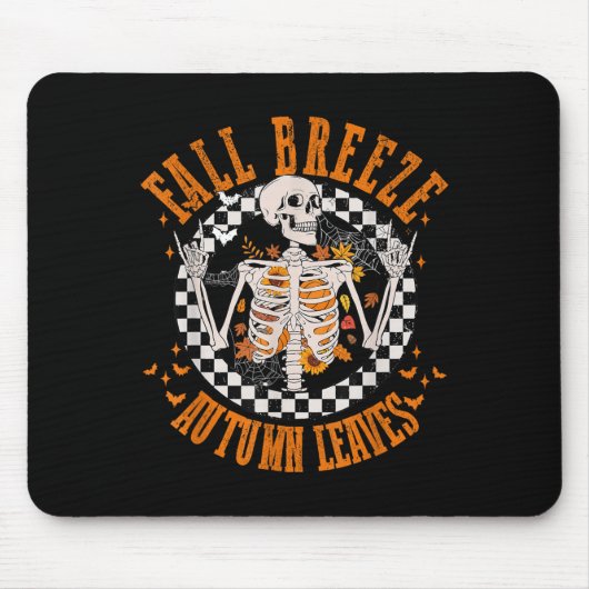 Fall Breeze Herbst Blätter Skelett Blume Thanksgi Mousepad (Vorne)