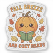 Fall Breeze und Cosy Reads Sticker - Niedlicher Pu (Vorderseite)
