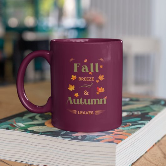 Fall Breeze und Herbst verlassen Design Zweifarbige Tasse
