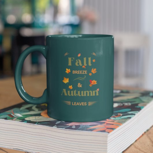 Fall Breeze und Herbst verlassen Design Zweifarbige Tasse