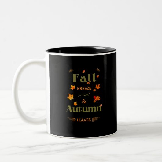Fall Breeze und Herbst verlassen Design Zweifarbige Tasse (Links)