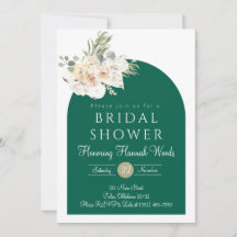 Fall Bridal Dusche Einladung, Emerald Green