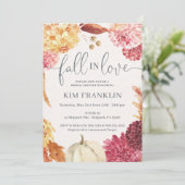 FALL Bridal Dusche Einladung, Fall in Liebe Announ Ankündigung (Stehend Vorderseite)