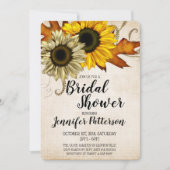 Fall Bridal Dusche Einladung - Grün & Golden (Vorderseite)