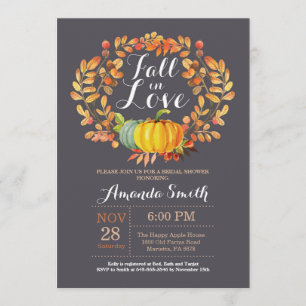 Fall Bridal Dusche Einladungskarte Grau Einladung