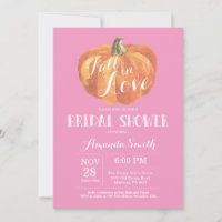 Fall Bridal Dusche Einladungskarte Rosa