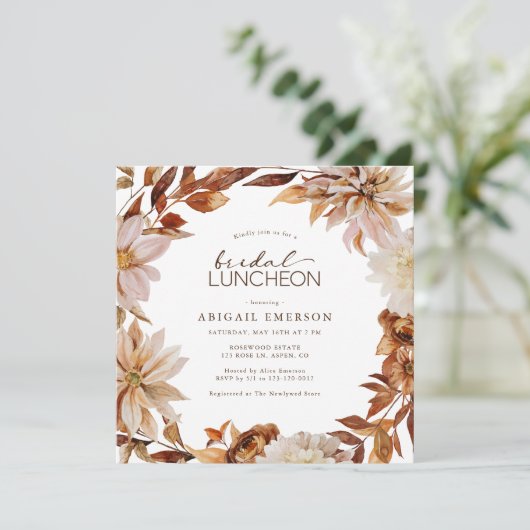 Fall Bridal Luncheon Einladung (Stehend Vorderseite)