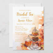 Fall Bridal Tea Party Elegante Dusche/WC Einladung (Vorderseite)