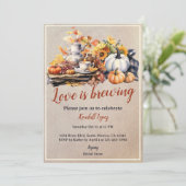 Fall Bridal Tee Party Sonnenblume Einladung (Stehend Vorderseite)