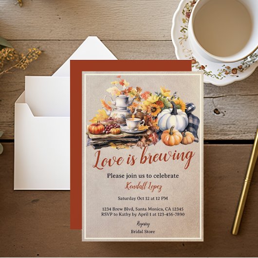 Fall Bridal Tee Party Sonnenblume Einladung