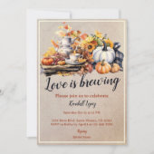 Fall Bridal Tee Party White Pumpkin Einladung (Vorderseite)