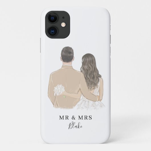 Fall Bride and Groom Illustration Case-Mate iPhone Hülle (Rückseite)