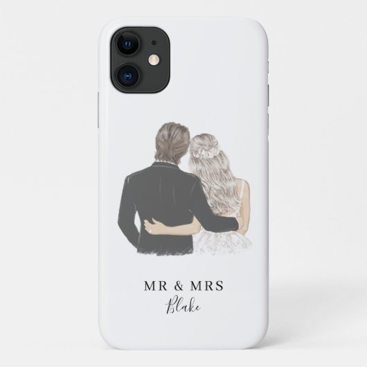 Fall Bride and Groom Illustration Case-Mate iPhone Hülle (Rückseite)