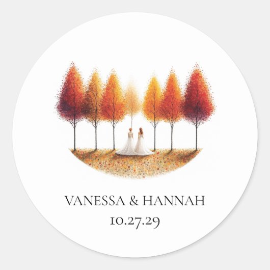 Fall Brides Runder Aufkleber (Vorderseite)