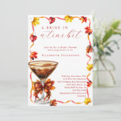 Fall Bridge in einem Tini-Bit Martini-Brautparty Einladung (Stehend Vorderseite)