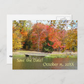 Fall Bridge Save the Date Postkarte (Vorne/Hinten)