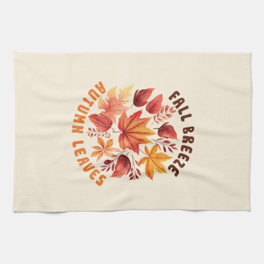 Fall Brise, Herbst Blätter - Whimsischer Fall Geschirrtuch (Horizontal)