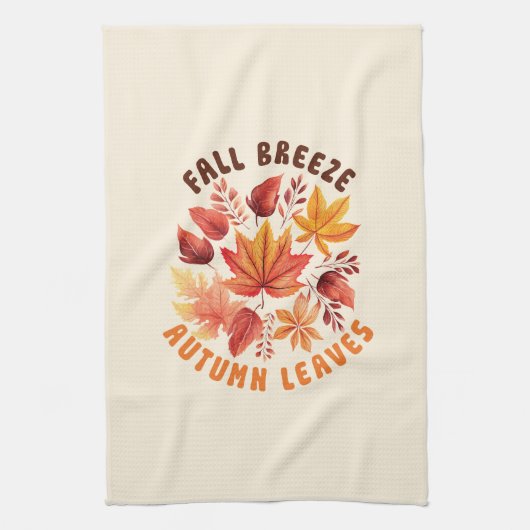 Fall Brise, Herbst Blätter - Whimsischer Fall Geschirrtuch (Vertikal)