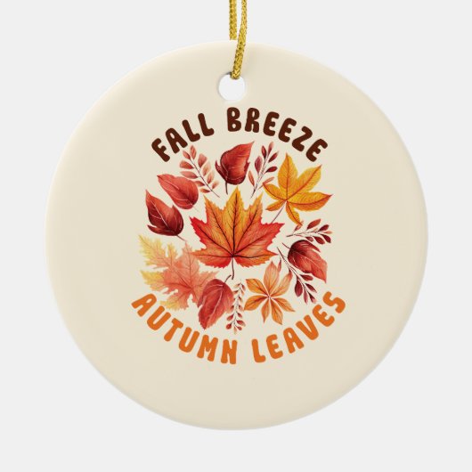 Fall Brise, Herbst Blätter - Whimsischer Fall Keramik Ornament (Vorne)