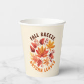 Fall Brise, Herbst Blätter - Whimsischer Fall Pappbecher (Rückseite)