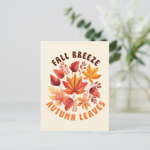 Fall Brise, Herbst Blätter - Whimsischer Fall Postkarte