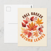 Fall Brise, Herbst Blätter - Whimsischer Fall Postkarte (Vorne/Hinten)
